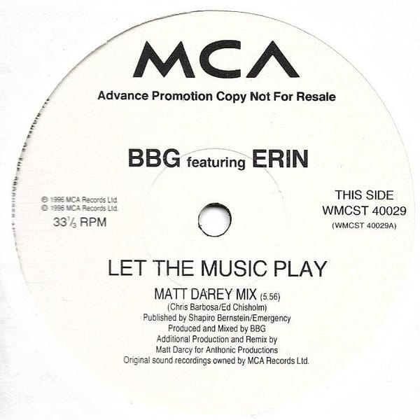 BBG Featuring Erin Lordan - Let The Music Play - Image 3
